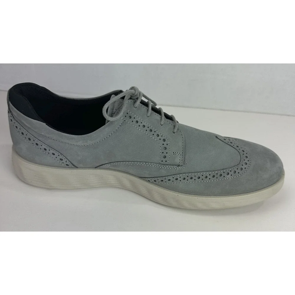 ECCO S Lite Hybrid Grey Oxford Wingtip Shoes Nubuck Brogue EU 45 Men's US 11 - Picture 9 of 16